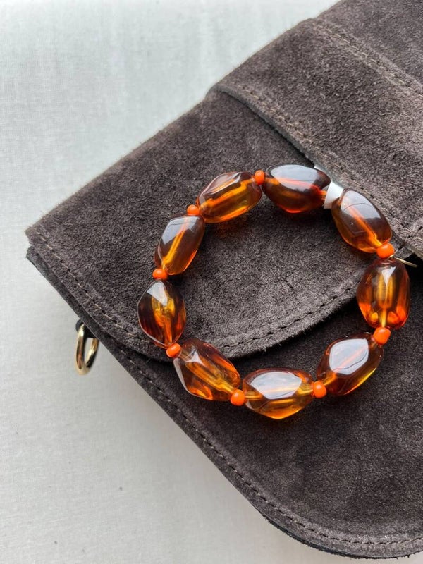 Armband - bruin / oranje