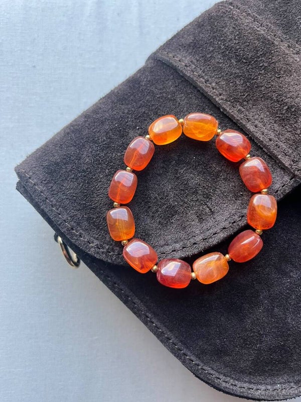 Armband - oranjetinten / goud