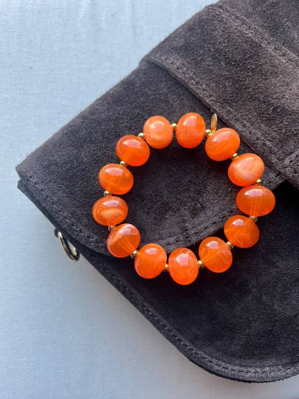 Armband - oranje / goud