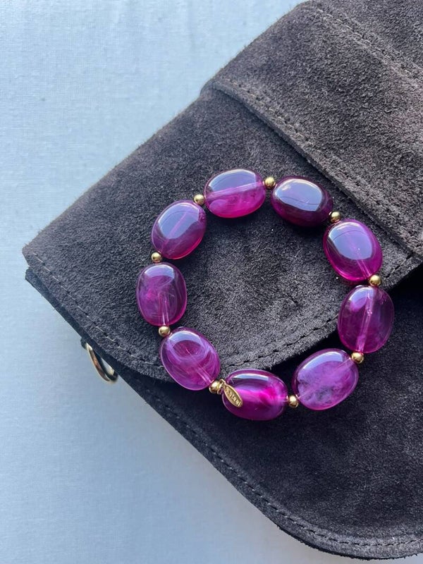 Armband - paarstinten / goud