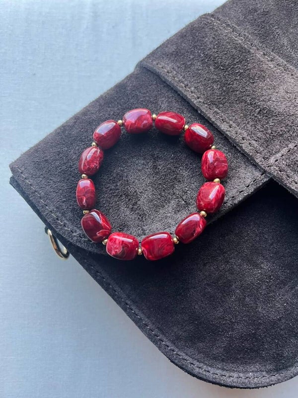Armband - rood / goud