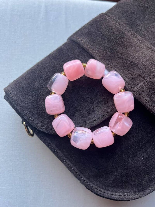 Armband - lichtroze transparant