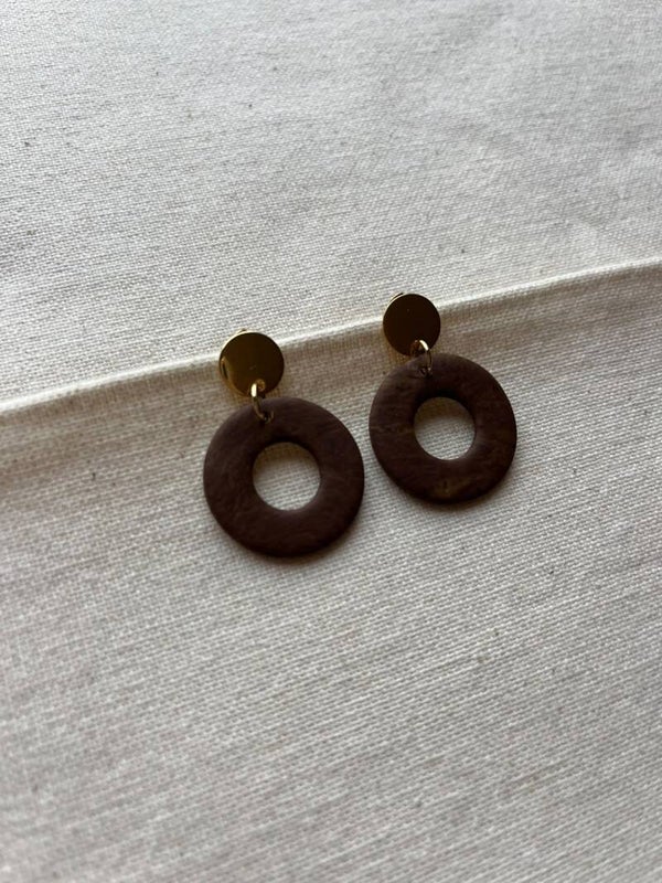 Oorbellen - bruintinten / goud