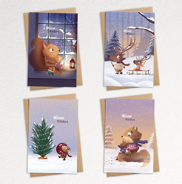 8 Christmas cards - Package 2