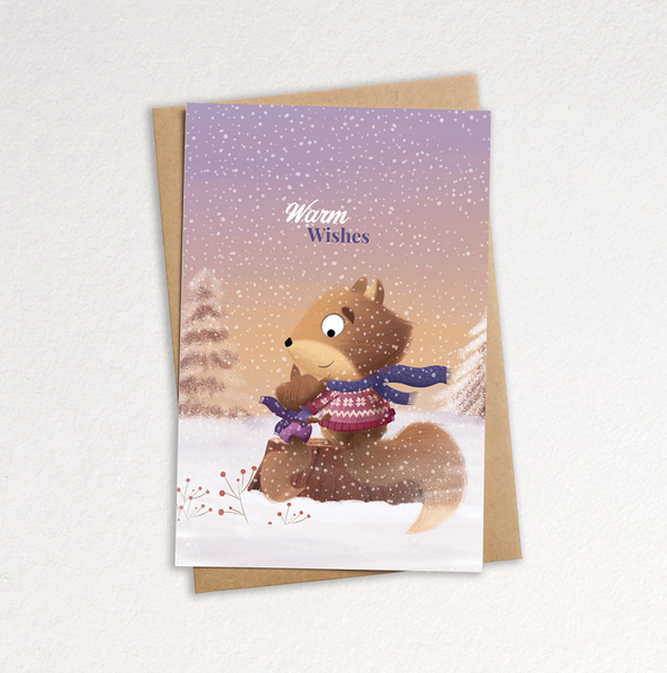 Christmas card - Hugging in the snow