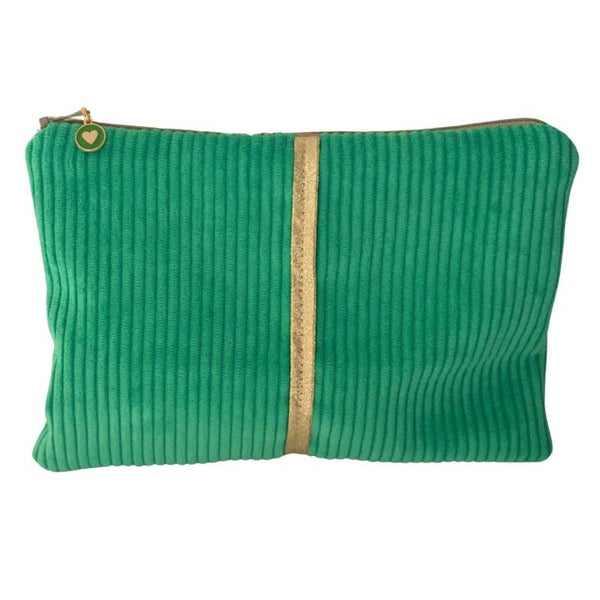 Pochette en velours verte
