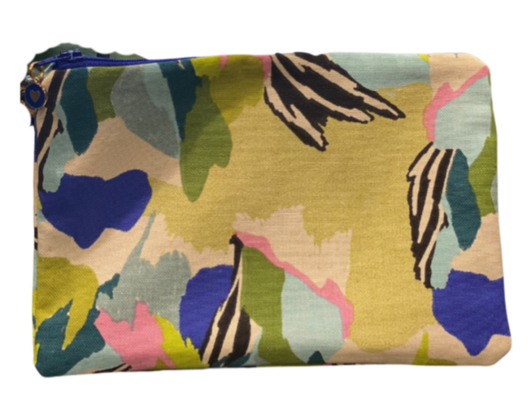 Pochette imprimée bleu/vert