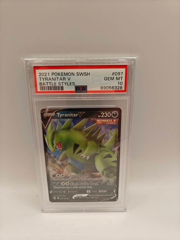 2021 pokemon SWSH TYRANITAR V battle styles PSA 10
