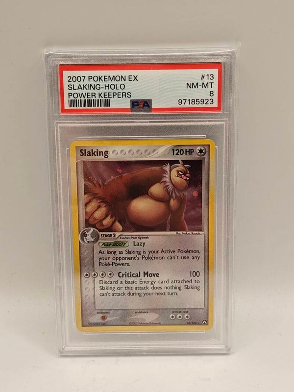2007 pokemon ex SLAKING Holo power keepers PSA 8