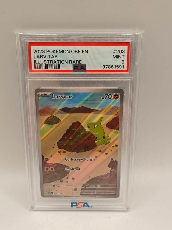 2023 pokemon obf larvitar illustration rare PSA 9