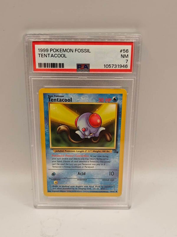 1999 pokemon fossil tentacool PSA 7