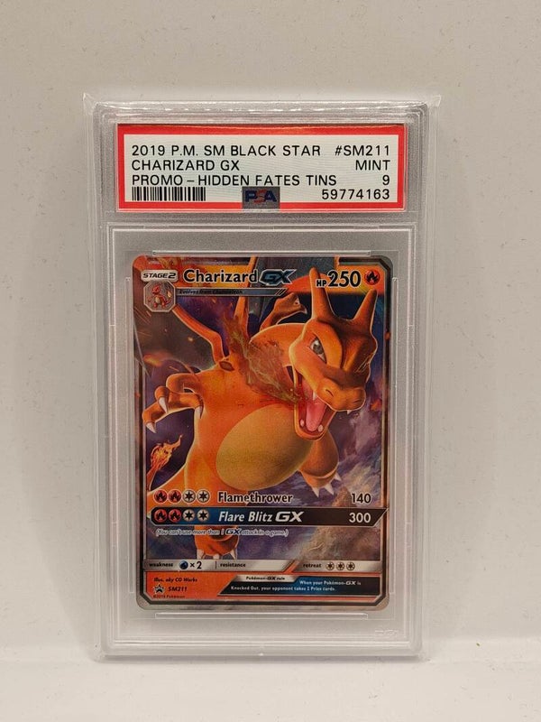 2019 P.M black star Charizard GX promo hidden fates PSA 9