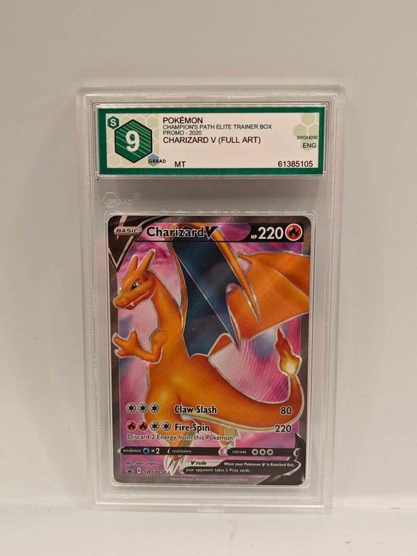 2020 pokemon Charizard V Champions path ETB promo GRAAD 9