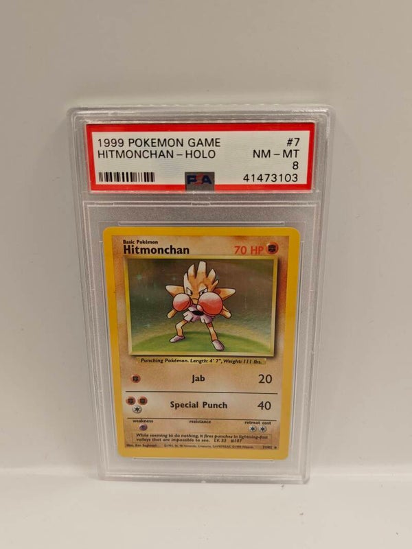 1999 pokemon game Hitmonchan holo PSA 8