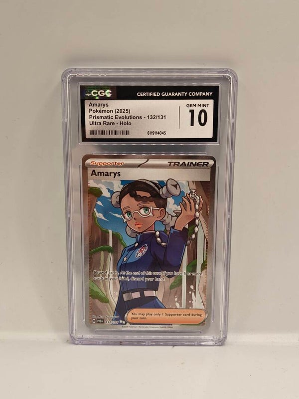 2025 pokemon prismatic evolutions AMARYS ultra rare Holo CGC 10