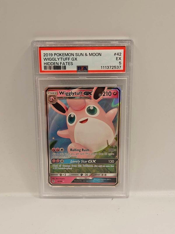 2019 pokemon sun & moon wigglytuff GX hidden fates PSA 5