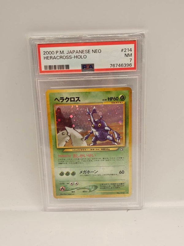 2000 P.M. japanese neo heracross Holo PSA 7