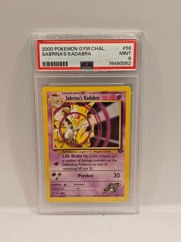 2000 pokemon gym chal. Sabrina's Kadabra PSA 9