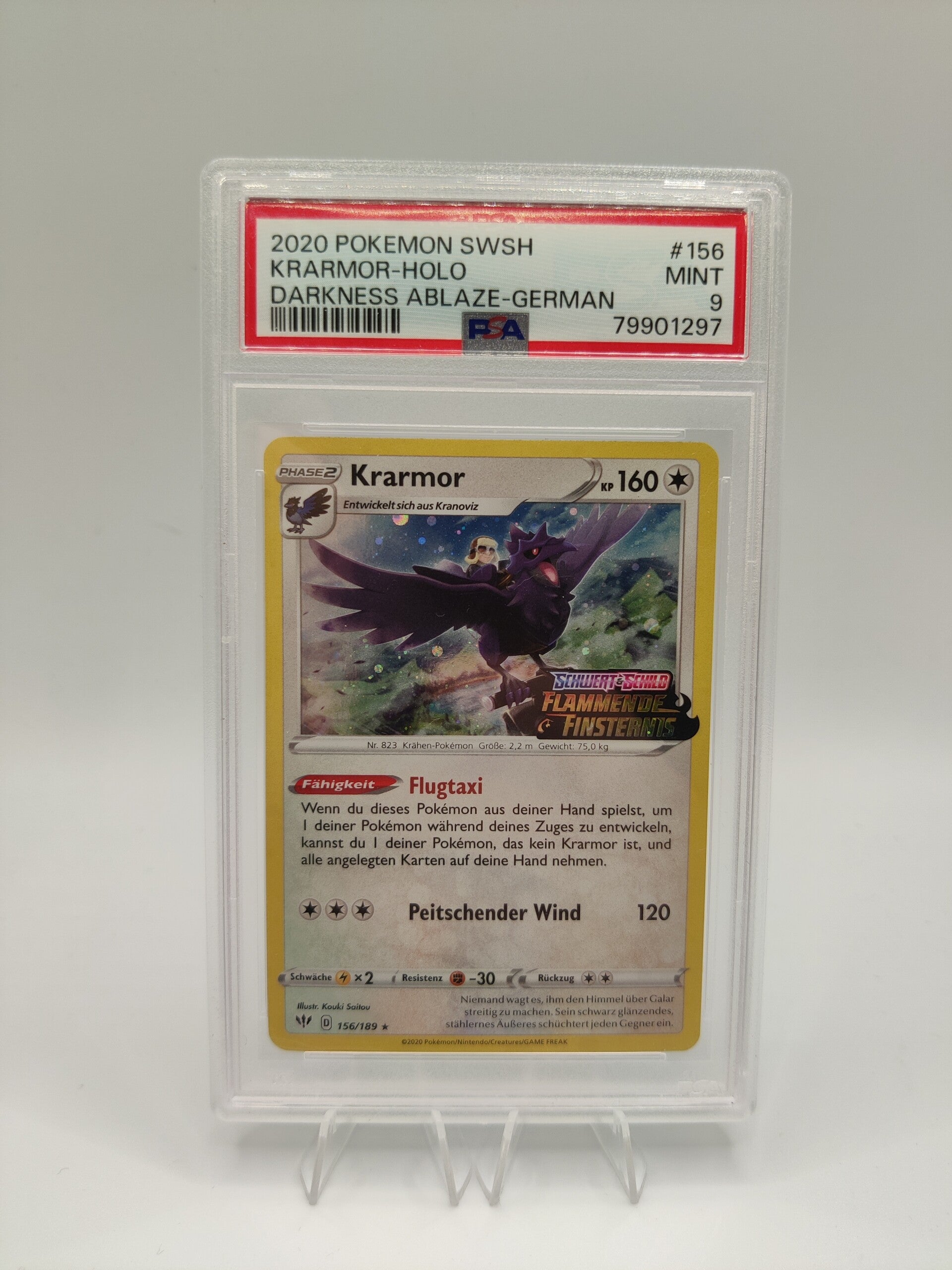 2020 Pokemon swsh krarmor-holo darkness albaze German PSA 9