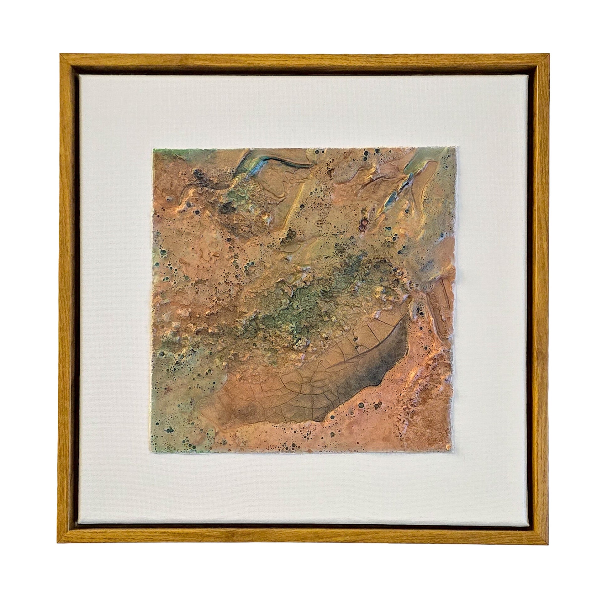 Fractured Silence, textured abstract mixed media artwork by Caron Ory