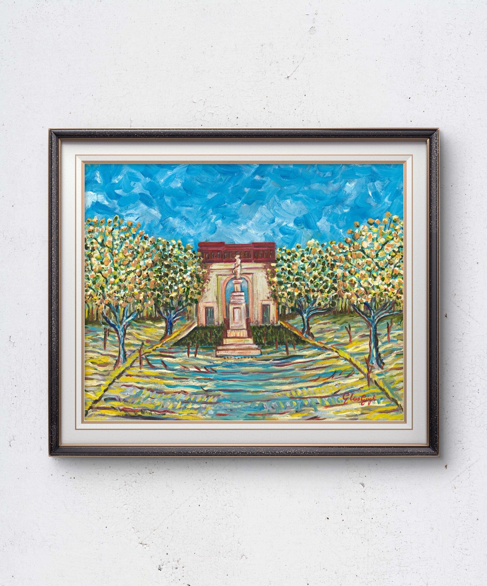 "Glasgow Green Orchard Blossom" print.