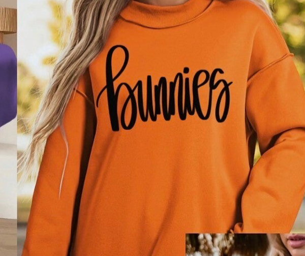 Orange Oversized Reversible Mock Neck Sweatshirt