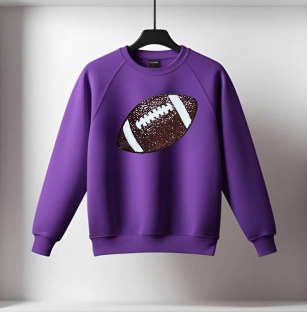 Adult Crewneck Football Patch Sweatshirt