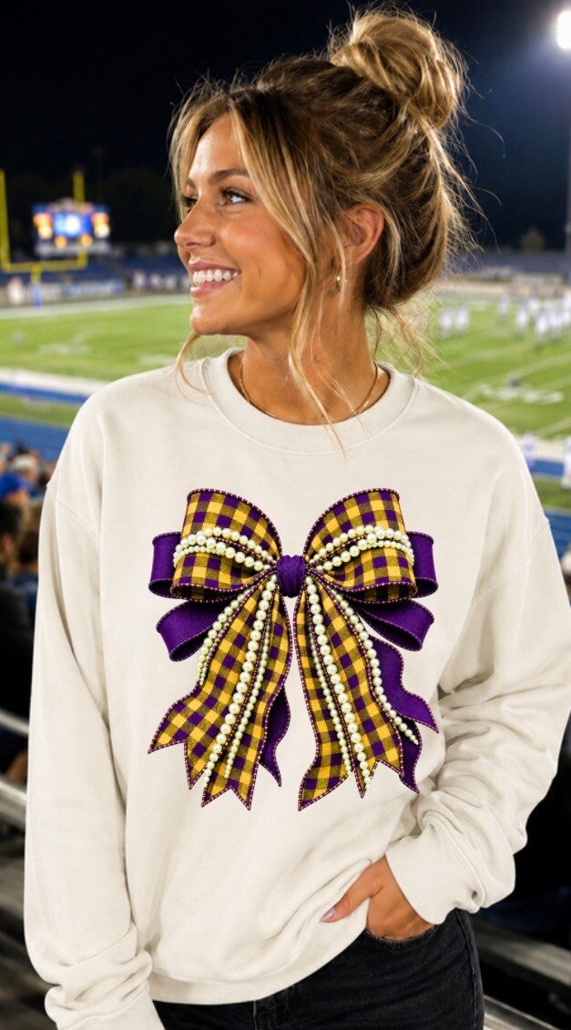 Purple and Yellow Bow