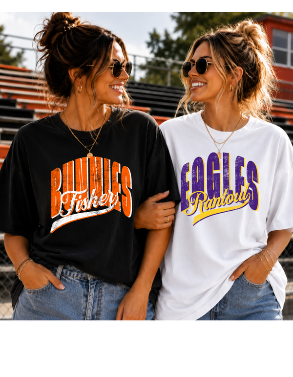 Distress Two Tone School/Mascot Design