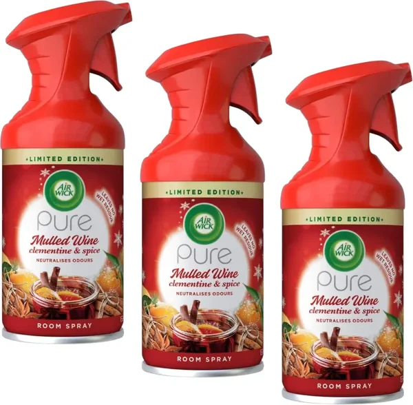 Airwick Pure Raumspray Glühwein Duft Lufterfrischer für Zuhause 2x 250ml Limited Edition
