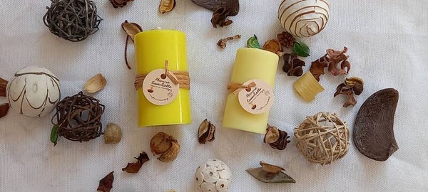 Bougie moulée Listée citronnée