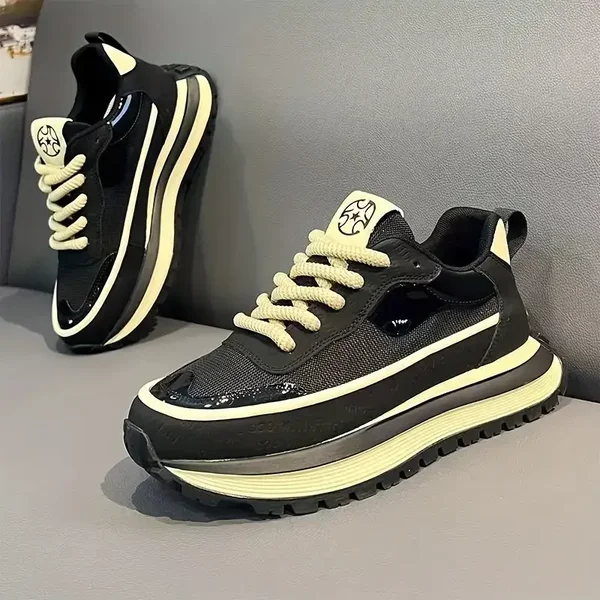 Men'S Breathable Low-Top Sneakers with Thick Cushioned