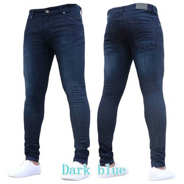 Men Denim Tight Pencil Long Pants