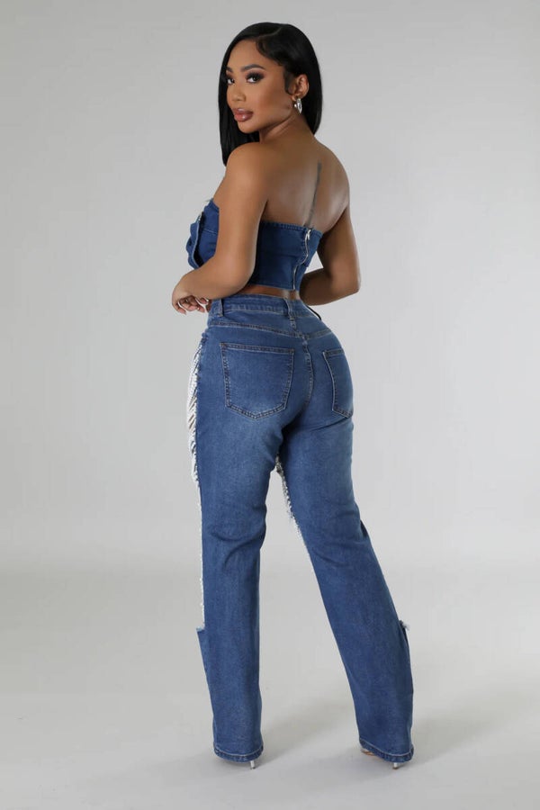Denim Pants Ladies Casual Denim Hole Jeans for Women