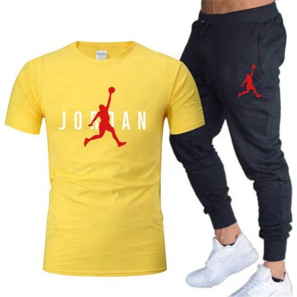 Men's Summer T-shirt Short Sleeved Long Pants