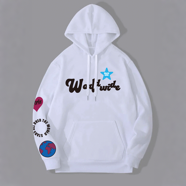 Men's White Pullover Hoodies