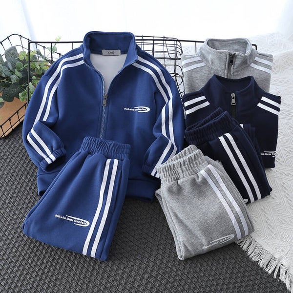 Boys Casual Sweater Pants Two-piece Set