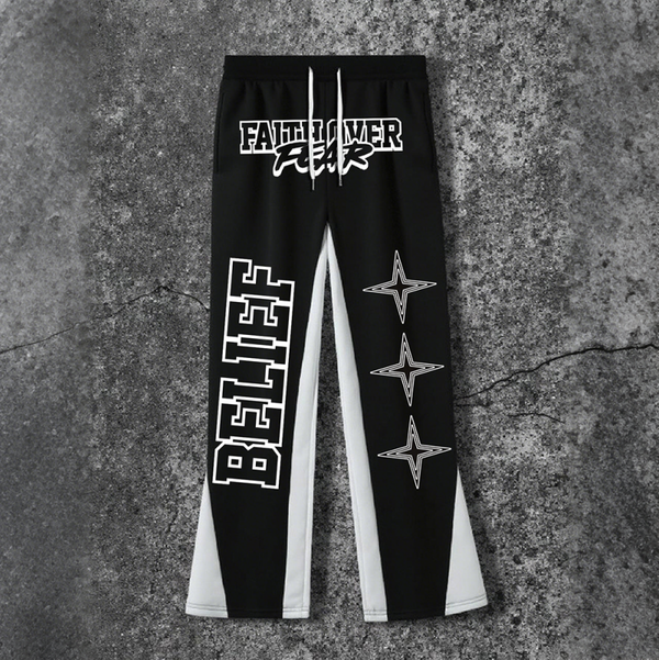 Men's High Street Block Color Flared Sweatpants