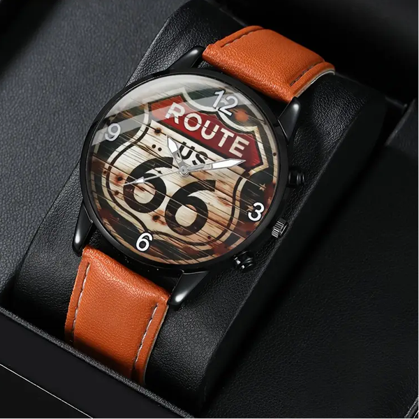 1pc MSCXDK Vintage Route 66 Quartz Watch