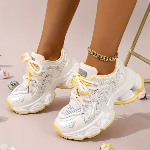 Women's Breathable Mesh & Microfiber Leather SNEAKER