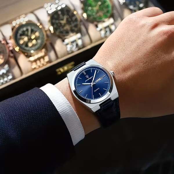 POEDAGAR Men'S Business Casual Quartz Wrist Watch