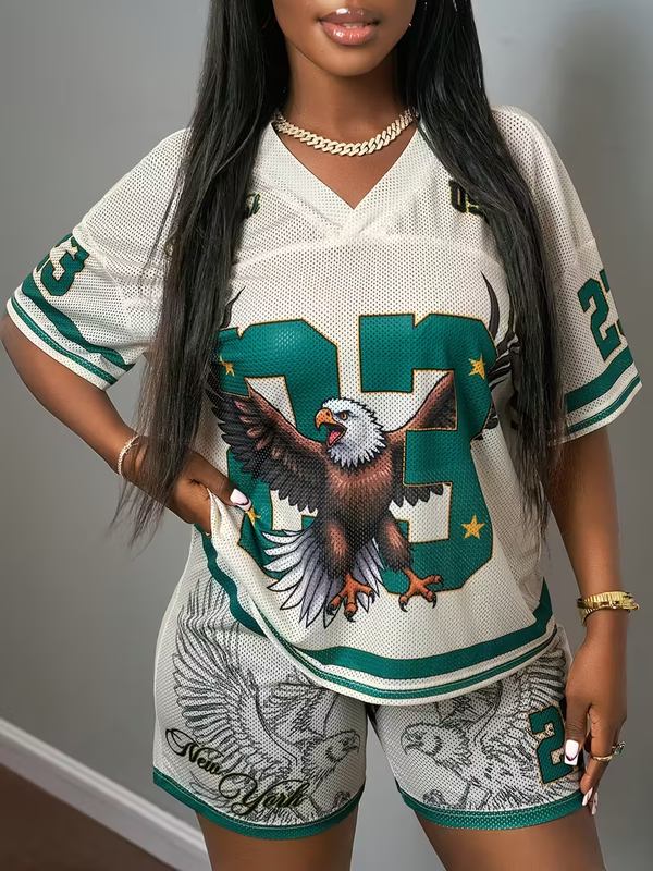 Stylish Printed Sports Basketball Jersey Set