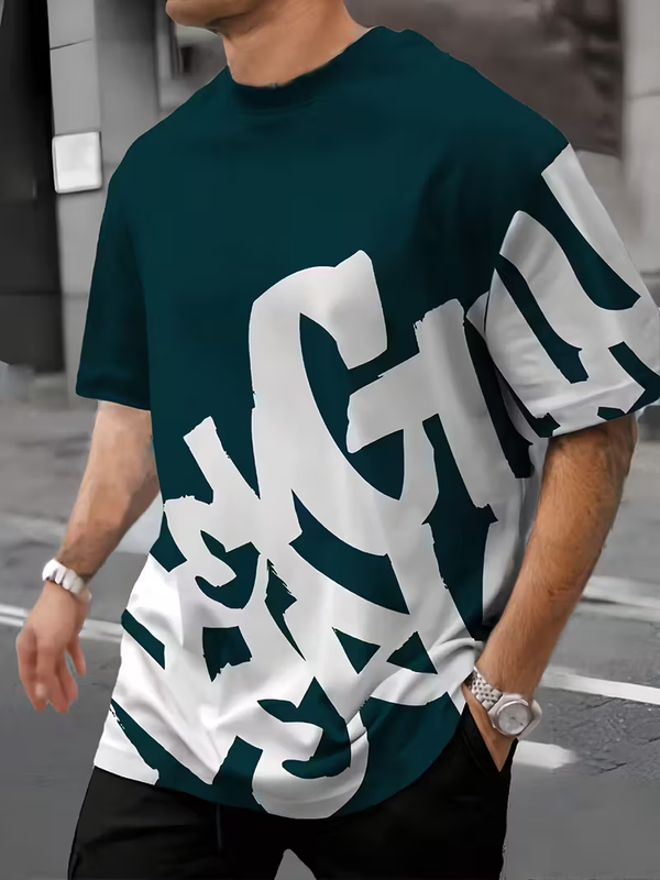 Men'S Casual Crew Neck T-Shirt with Unique Shark Design - Breathable