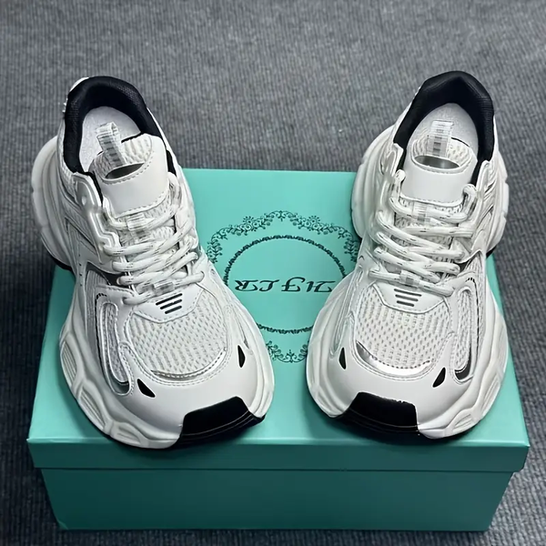 Girls' All-Season Lightweight Sneakers - White & Black