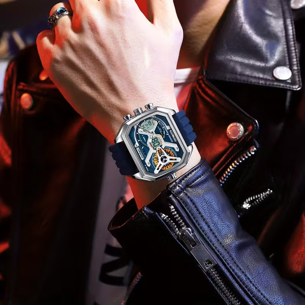 POEDAGAR Luxury Sports 's Watch LED Calendar Week Night Light 's