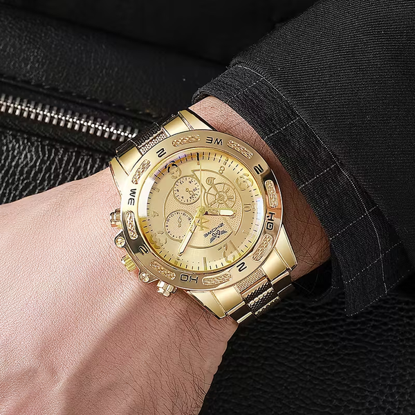 Men'S Cool Style Round Dial Quartz Watch