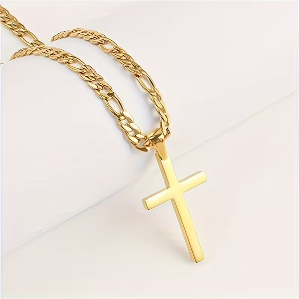 1pc 304 304 304 Stainless Steel Men'S Cross Pendant Necklace