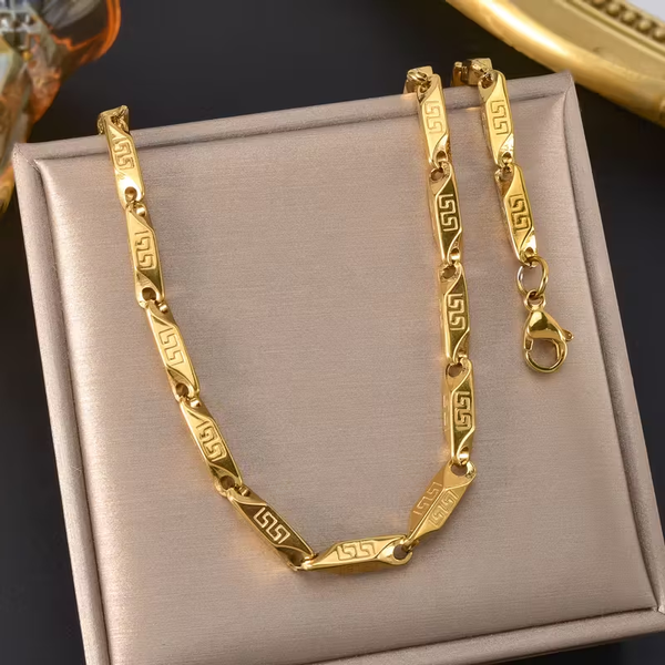 1pc Geometric Minimalist Stainless Steel Necklace for Men & Women