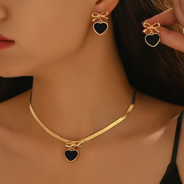 2pcs Elegant Women'S Jewelry Set - Golden Snake Chain
