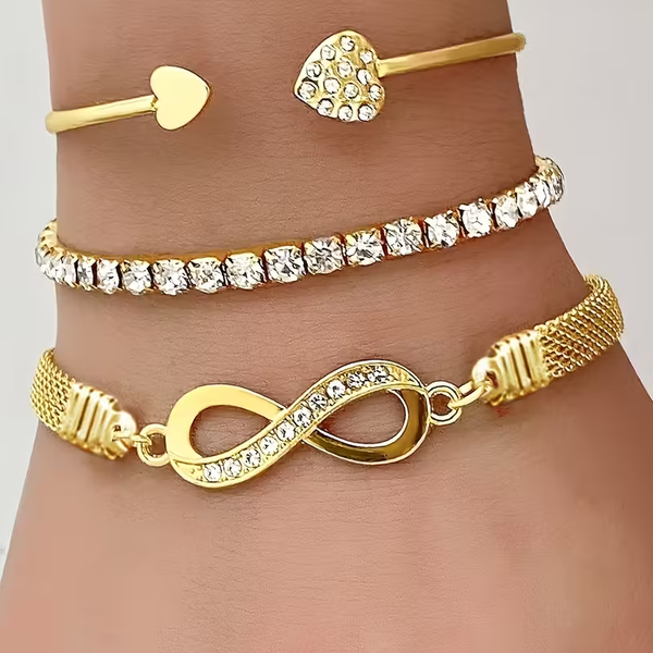 3pcs Women'S Bracelet and Bangle Set